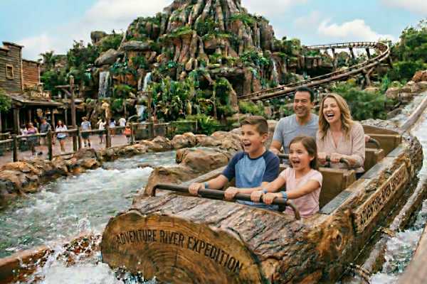 A family exploring an Anaheim theme park