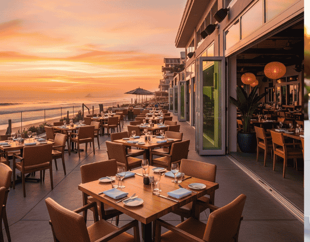 Oceanfront patio dining